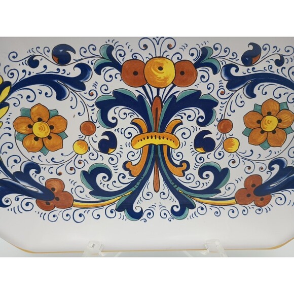Nova Deruta Platter Tray Octagonal Rectangle Ricco Italy - Picture 2 of 6